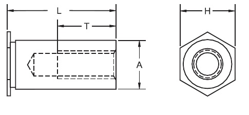 SEEN Tulejki nieprzelotowe do montazu w blachach nierdzewnych CF4 BSO